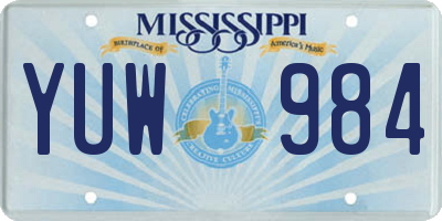 MS license plate YUW984