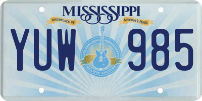 MS license plate YUW985