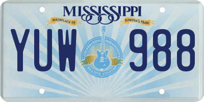 MS license plate YUW988