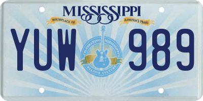 MS license plate YUW989