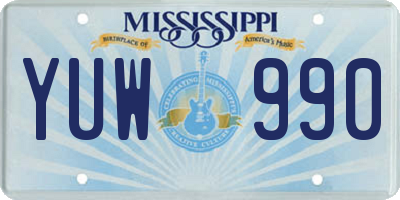MS license plate YUW990