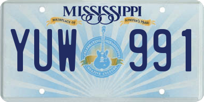 MS license plate YUW991