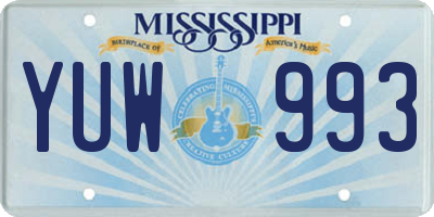 MS license plate YUW993