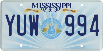 MS license plate YUW994