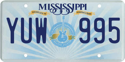 MS license plate YUW995