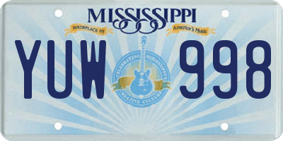 MS license plate YUW998