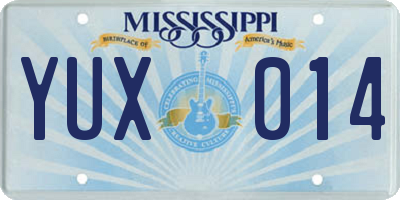 MS license plate YUX014