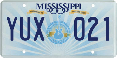 MS license plate YUX021