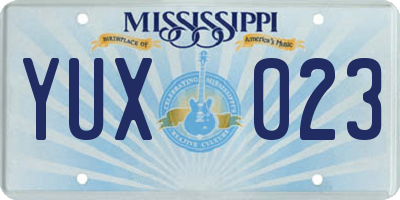 MS license plate YUX023