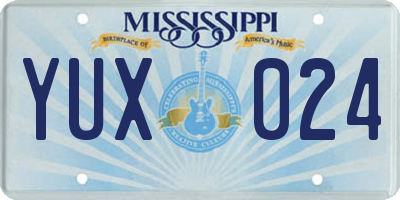 MS license plate YUX024