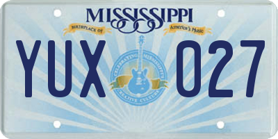 MS license plate YUX027