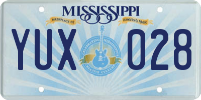 MS license plate YUX028