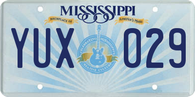 MS license plate YUX029