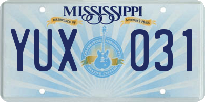 MS license plate YUX031