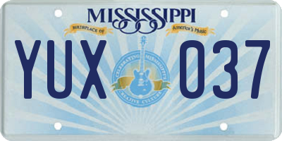 MS license plate YUX037