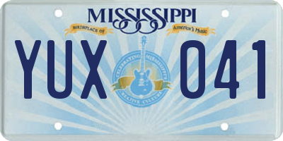 MS license plate YUX041