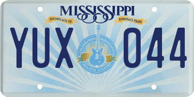 MS license plate YUX044