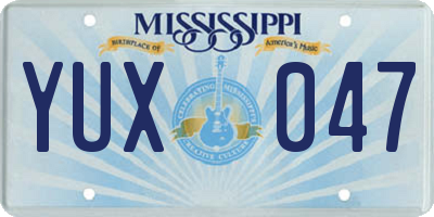 MS license plate YUX047