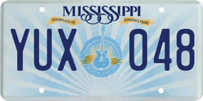 MS license plate YUX048