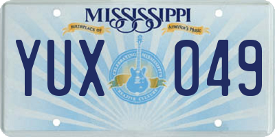 MS license plate YUX049