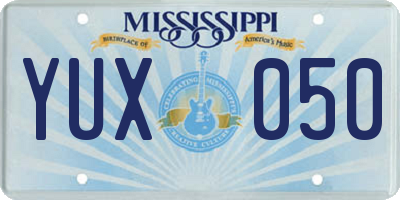 MS license plate YUX050