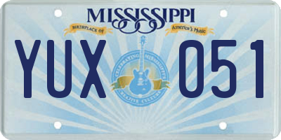 MS license plate YUX051