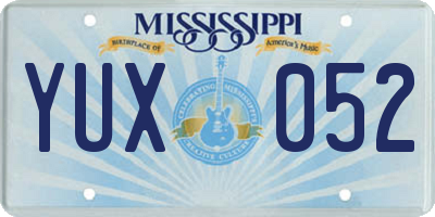 MS license plate YUX052