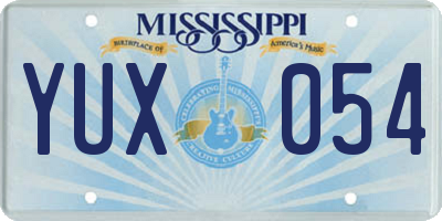 MS license plate YUX054