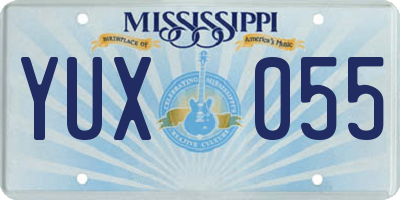 MS license plate YUX055