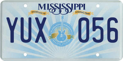MS license plate YUX056