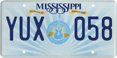 MS license plate YUX058