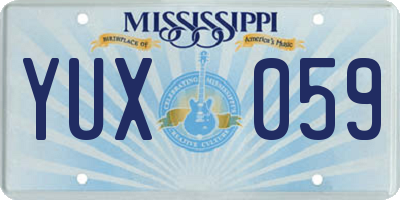 MS license plate YUX059