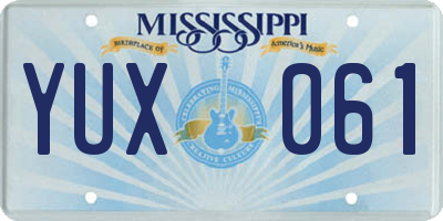 MS license plate YUX061