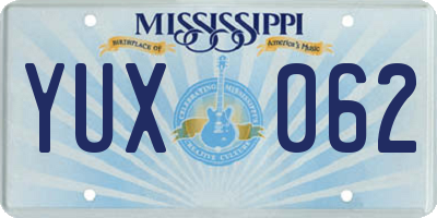 MS license plate YUX062