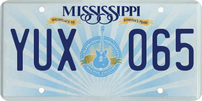 MS license plate YUX065