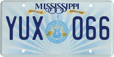 MS license plate YUX066
