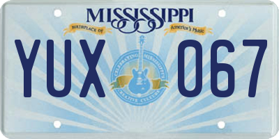 MS license plate YUX067