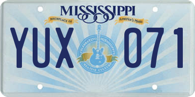 MS license plate YUX071