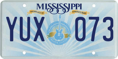 MS license plate YUX073
