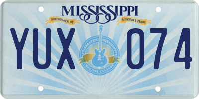 MS license plate YUX074