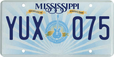 MS license plate YUX075