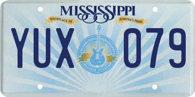 MS license plate YUX079
