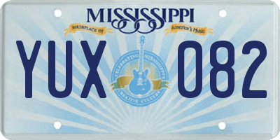 MS license plate YUX082