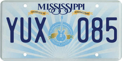 MS license plate YUX085