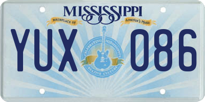 MS license plate YUX086