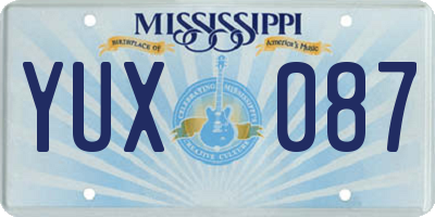 MS license plate YUX087