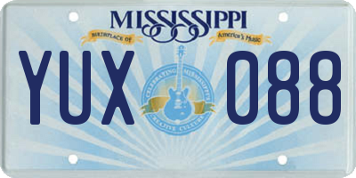 MS license plate YUX088