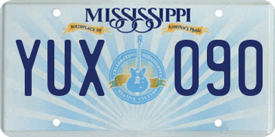 MS license plate YUX090
