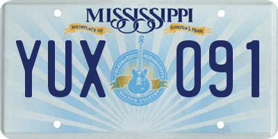 MS license plate YUX091
