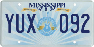 MS license plate YUX092